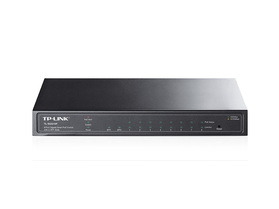 TP-Link Switch TL-SG2210P, 8 x GbE, POE+ (61W), 2 x SFP, Omada
