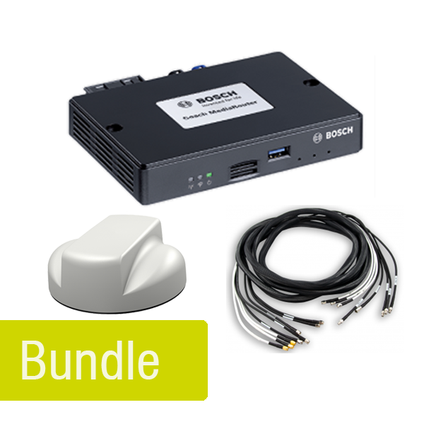 Bosch Coach Media Router und Panorama MIMO LTE und GPS Dachantenne in weiß inkl. 5m Kabelset (2 x Mobilfunk, 1 x GPS)